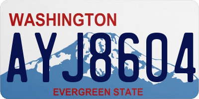 WA license plate AYJ8604