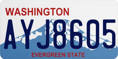 WA license plate AYJ8605