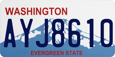 WA license plate AYJ8610