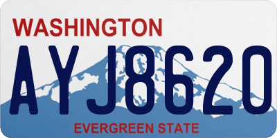 WA license plate AYJ8620