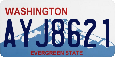 WA license plate AYJ8621
