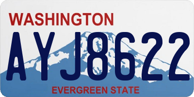 WA license plate AYJ8622