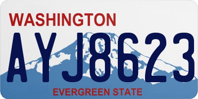 WA license plate AYJ8623