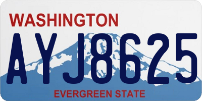 WA license plate AYJ8625