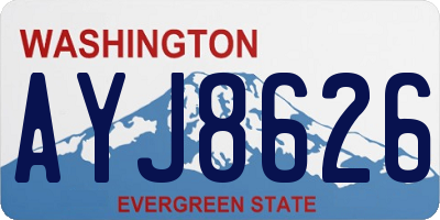 WA license plate AYJ8626