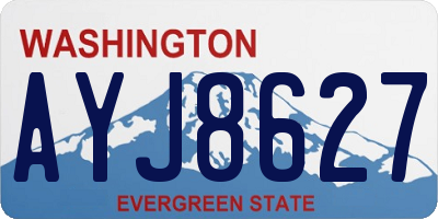 WA license plate AYJ8627