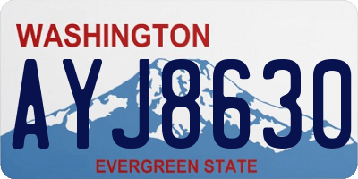 WA license plate AYJ8630