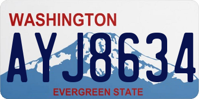WA license plate AYJ8634