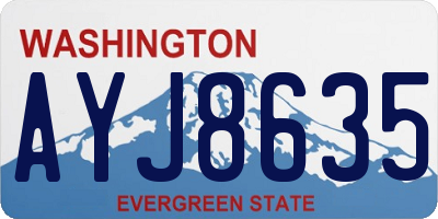 WA license plate AYJ8635