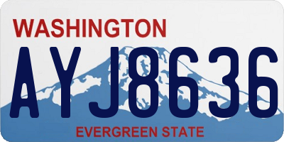 WA license plate AYJ8636