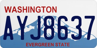 WA license plate AYJ8637