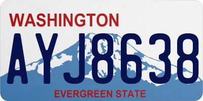 WA license plate AYJ8638