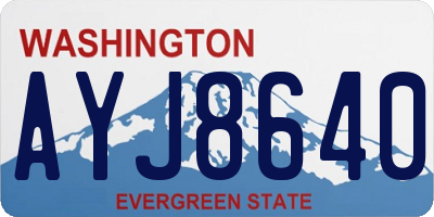 WA license plate AYJ8640