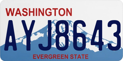WA license plate AYJ8643