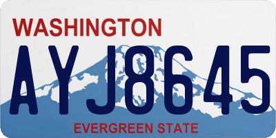 WA license plate AYJ8645