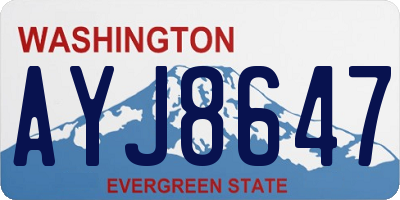 WA license plate AYJ8647