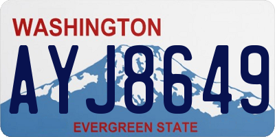 WA license plate AYJ8649