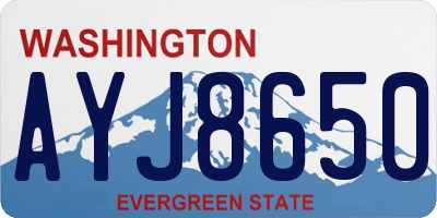 WA license plate AYJ8650