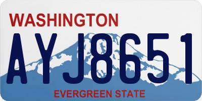 WA license plate AYJ8651