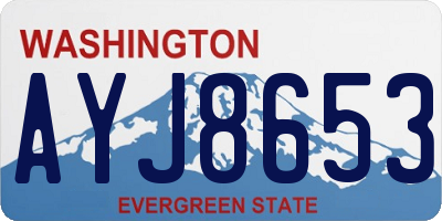 WA license plate AYJ8653