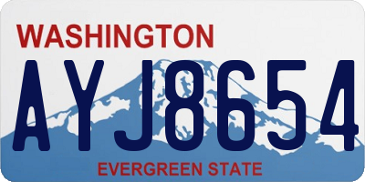 WA license plate AYJ8654