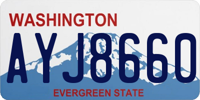 WA license plate AYJ8660
