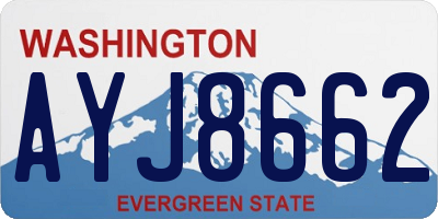 WA license plate AYJ8662