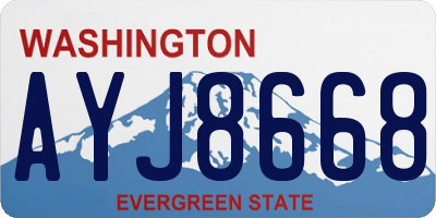 WA license plate AYJ8668