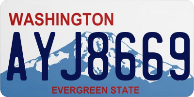 WA license plate AYJ8669