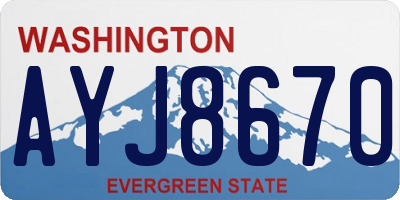 WA license plate AYJ8670
