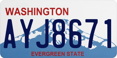 WA license plate AYJ8671