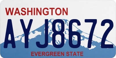 WA license plate AYJ8672