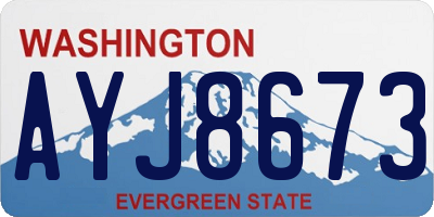 WA license plate AYJ8673