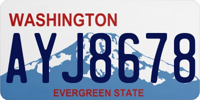 WA license plate AYJ8678