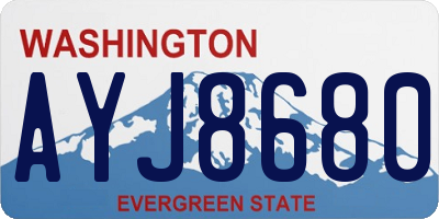 WA license plate AYJ8680