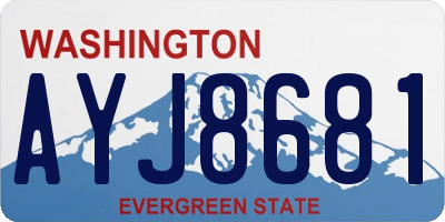 WA license plate AYJ8681