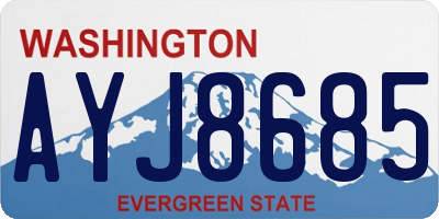 WA license plate AYJ8685