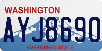 WA license plate AYJ8690