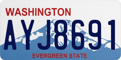 WA license plate AYJ8691