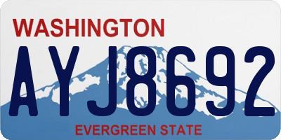 WA license plate AYJ8692