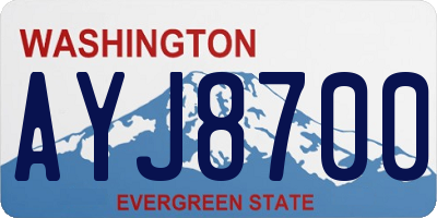 WA license plate AYJ8700