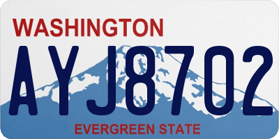 WA license plate AYJ8702