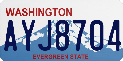 WA license plate AYJ8704