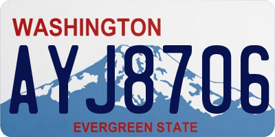 WA license plate AYJ8706
