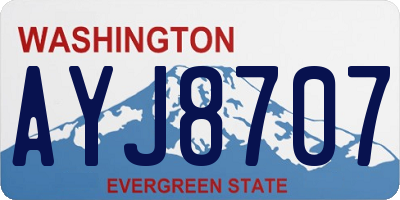 WA license plate AYJ8707