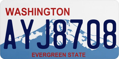 WA license plate AYJ8708