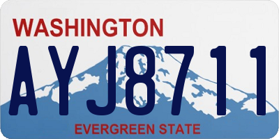 WA license plate AYJ8711