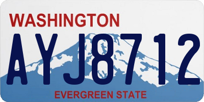 WA license plate AYJ8712