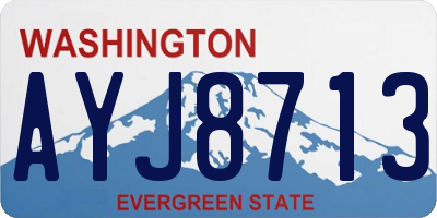 WA license plate AYJ8713