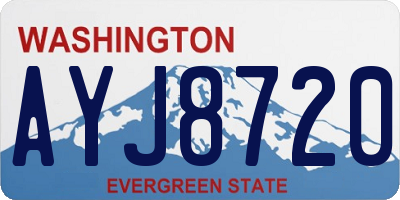 WA license plate AYJ8720